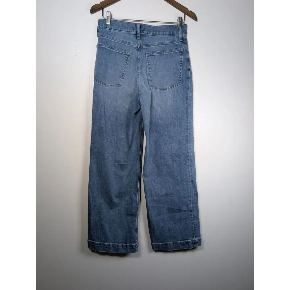 J. Crew Classic Wide-Leg Jeans High-Rise Stretch Denim Size 28 Quiet Luxury